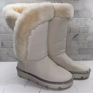 Jennifer Lopez - JLO Calrice Boots Women's White Fur-Lined Boots - Size 6